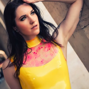 CL Design Latex Collar Shirt Galaxy, Latex Top, Latex Shirt, Color Choice image 2