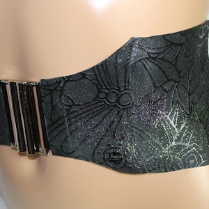 CL Design Latex Taillengürtel &quot;Paradise&quot; mit Strukturlatex und Glitter Gürtel Damengürtel Glitzer Struktur
