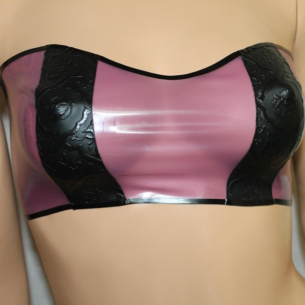 CL Design Latex Bandeautop mit Strukturlatex Bandeau Top Oberteil