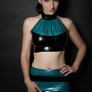 CL Design Latex skirt pencilskirt with godet tight skirt front divided noble look