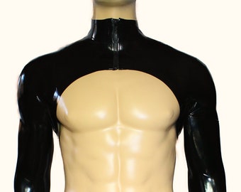 CL Design Latex Mens Short Jacket Bolero Shrug with zipper Basic feminine cut Basic Rubber