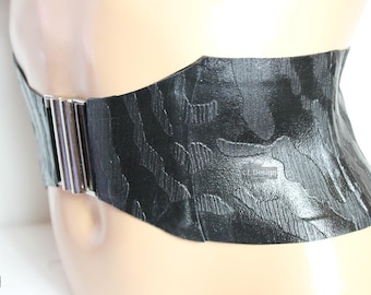 CL Design Latex Waistbelt "Zebra" with structured latex belt ladies