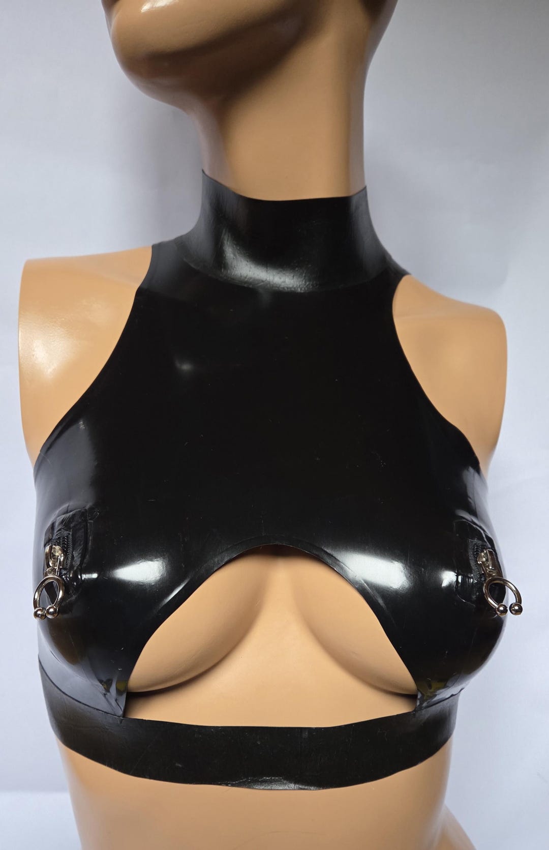 CL Design"underboob" Latex Croptop With Collar Sexy Feminine Rubber - Etsy