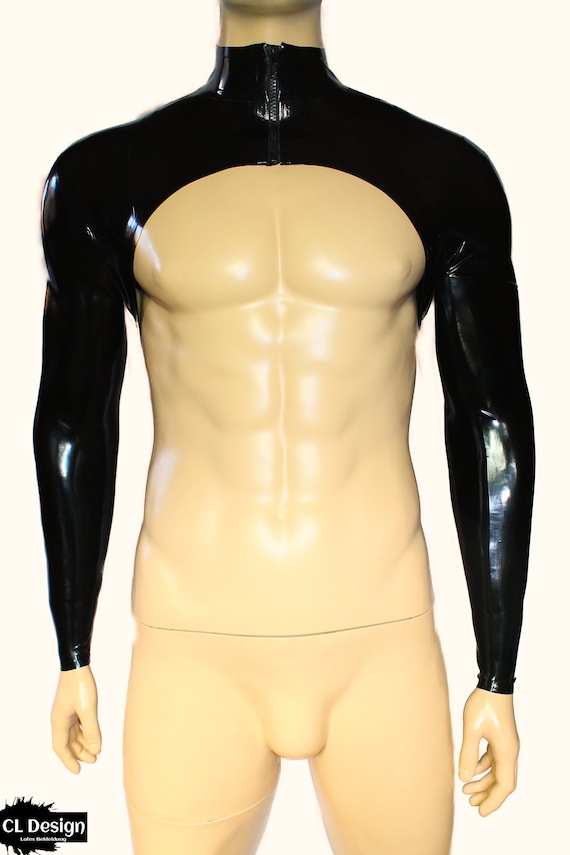 CL Design Latex Herren Jäckchen Bolero mit Zipper Basic Rubber Gummi
