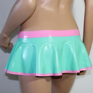 CL Design Latex Mini Skirt sexy short school girl cheerleader rubber image 6