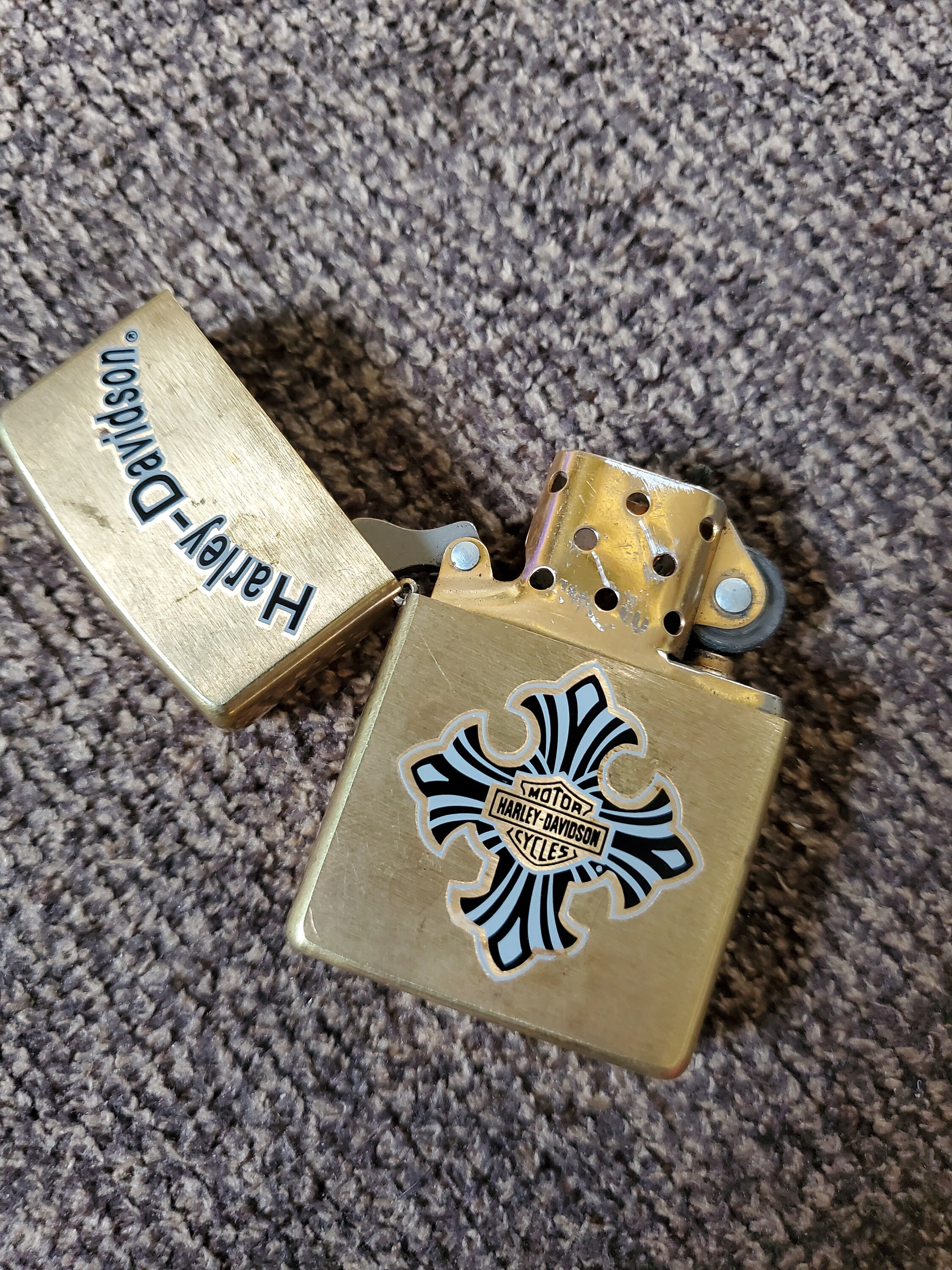 Vintage Brass Harley Davidson Zippo 2000 - Etsy