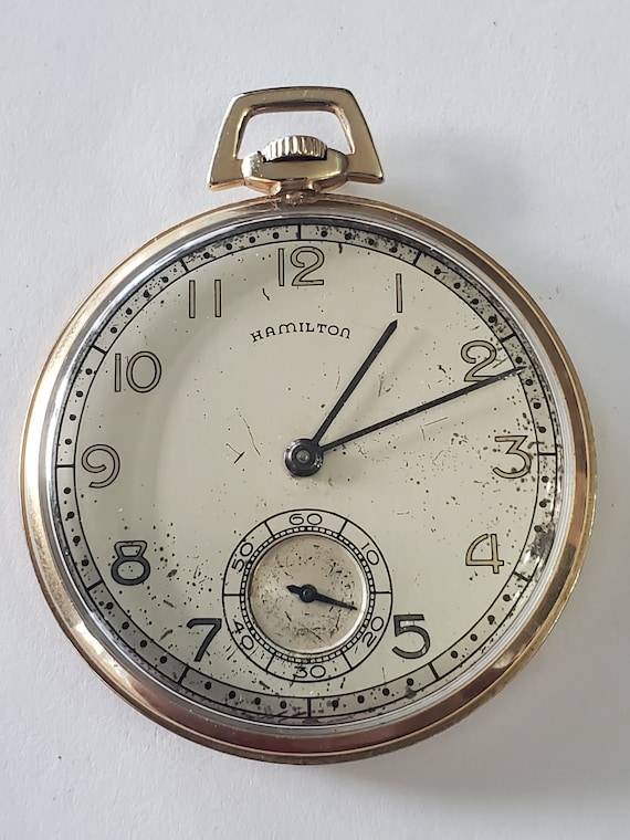 Vintage Hamilton 17 Jewel Pocket Watch 14K Gold Fi