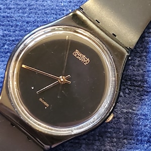 Vintage Swatch Watch - Black Magic - Large Head