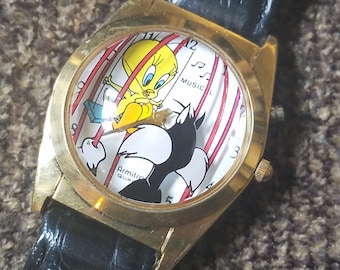 Vintage Sylvestor and Tweety Musical Armitron Watch