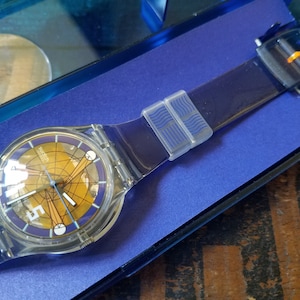 SWATCH WRISTWATCH GENT access blue orange the fifth element skz105 watch -  £39.95 | PicClick UK