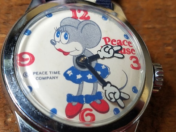 Vintage Rare Peace Mouse Watch - image 3