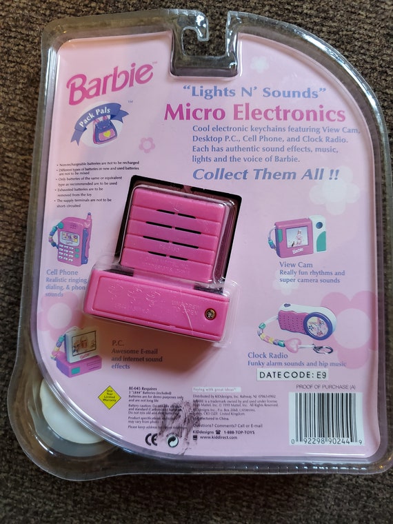 1999 Barbie Clock Radio  Micro Electronics Keychain lights N' Sounds 