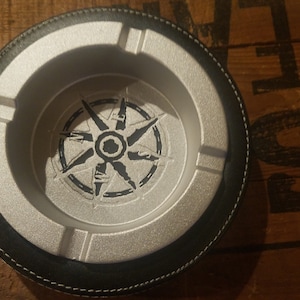 Vintage ashtray leather-wrapped