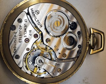 Vintage Hamilton 17 Jewel Pocket Watch 14K Gold Filled - Etsy