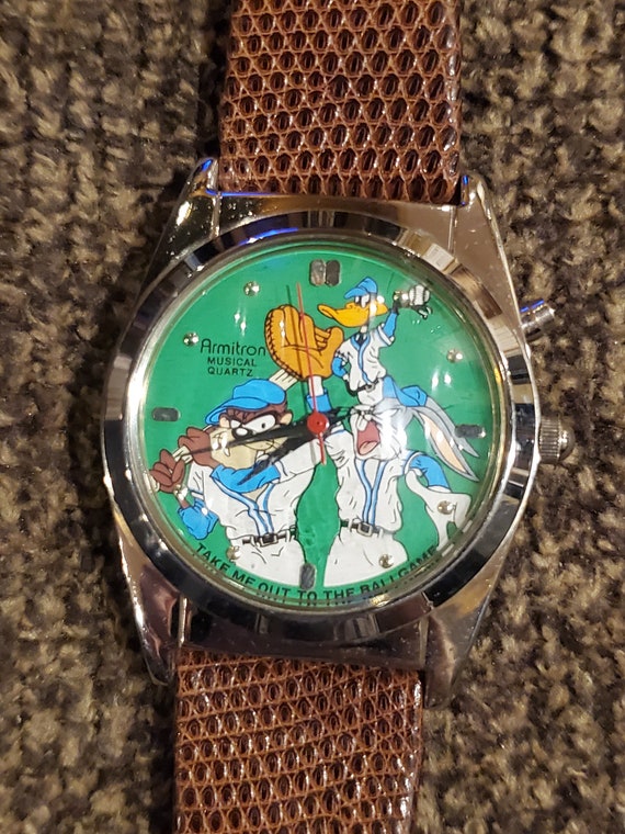 Vintage Looney Tunes Baseball Musical Watch by Arm