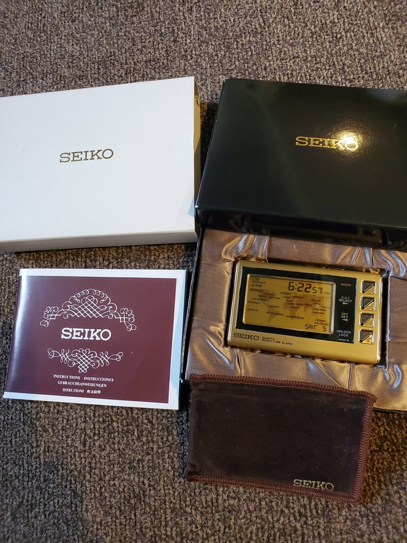 Vintage Seiko World Time Travel Alarm Clock Etsy