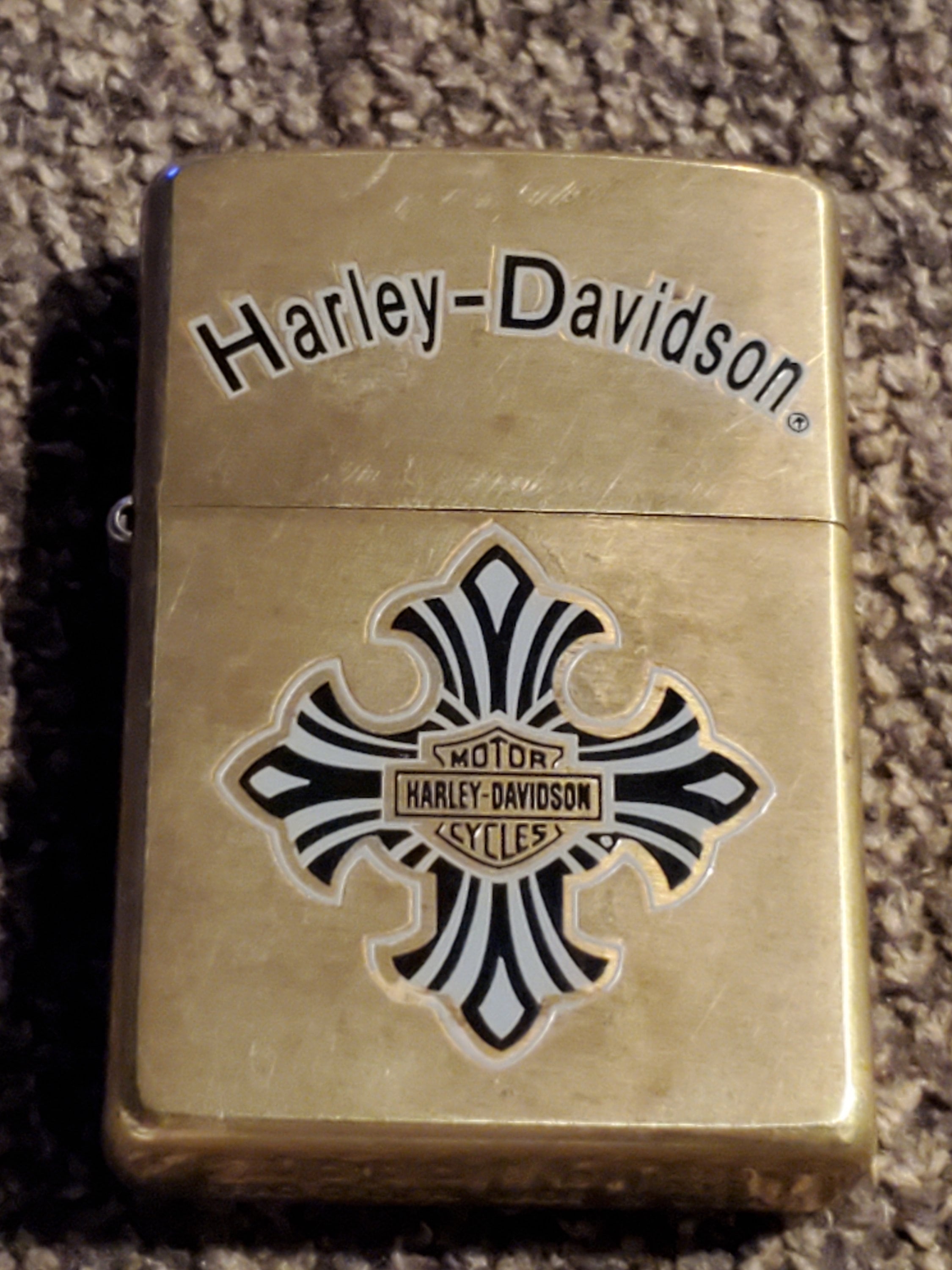 ハーレーダビットソン　zippo 2000 Rare 2000 Harley Davidson Eagle and Banner Antique Brass
