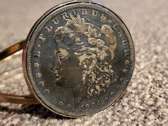 Antique Morgan Silver Dollar 1884 Bracelet - image 1