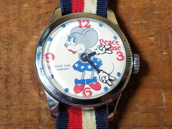 Vintage Rare Peace Mouse Watch - image 1