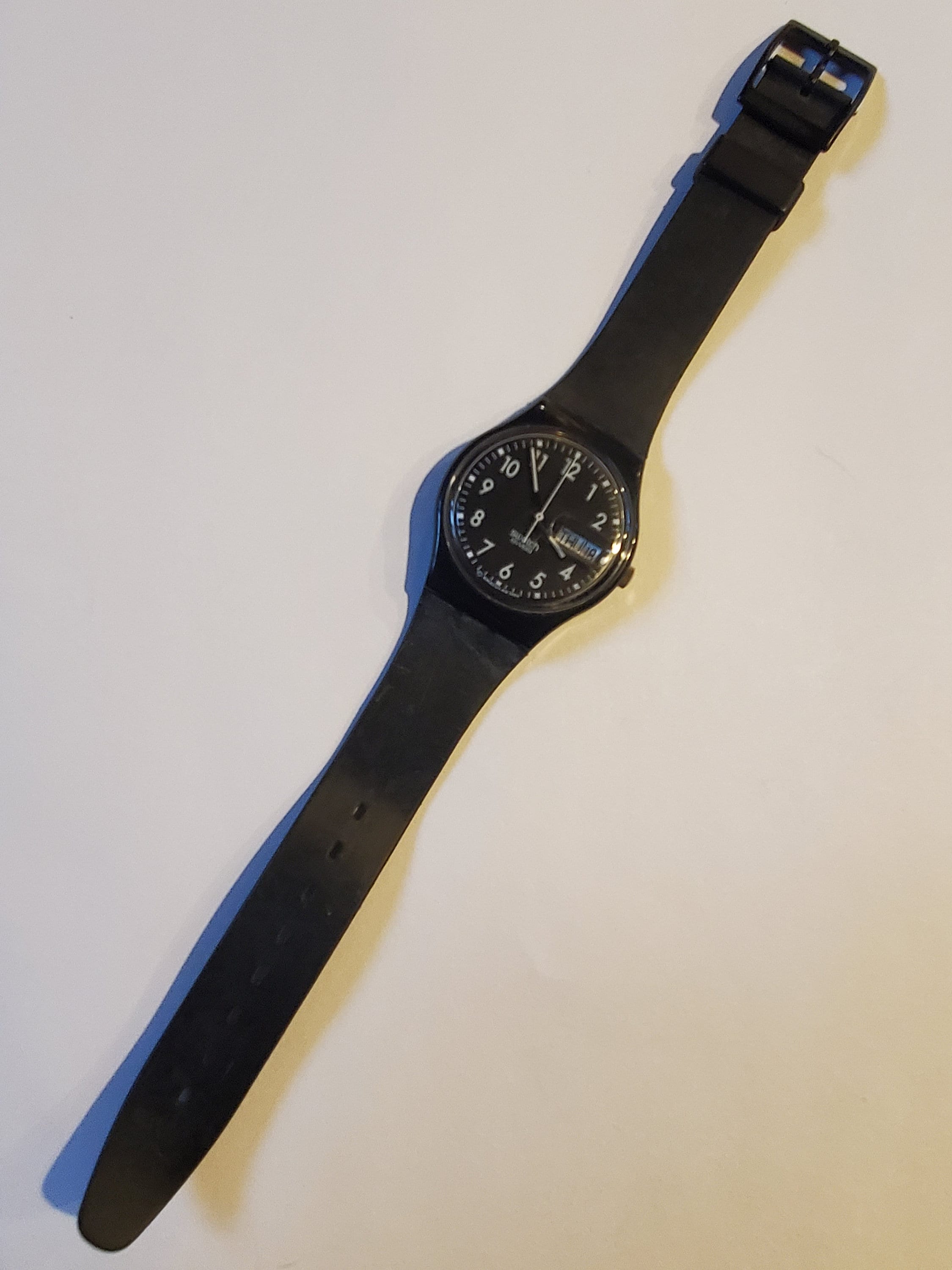 Swatch ブラック AG1994 Vintage Swatch Watch 1994 Black Day Date 639 5755 - Etsy Canada
