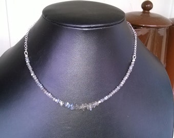 Labradorite and sterling silver necklace