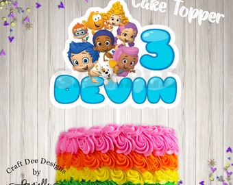Bubble Guppies Inspired Cake Topper