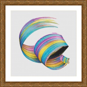 Paint Ribbon 3 - Counted Cross Stitch Pattern, Cross-stitch, crossstitch, xstitch,x-stitch, chart, Instant Download PDF