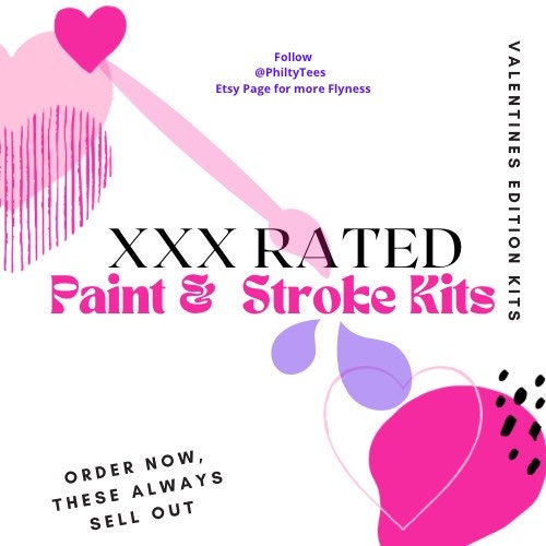 X Rated Couples Canvas Pre Drawn Date Night Paint Kit, Paint Box