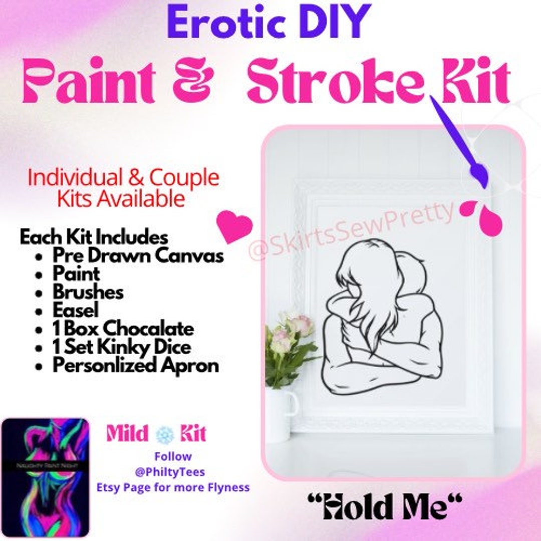 X Rated Couples Canvas Pre Drawn Date Night Paint Kit, Paint Box