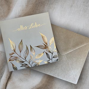 Biglietto d'auguri Ti auguro il meglio con busta | Partecipazione di nozze | elegante biglietto d'auguri | effetto oro | goffratura lamina d'oro |