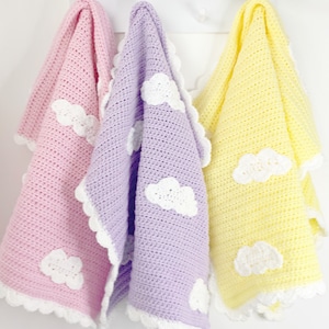 PDF DIGITAL DOWNLOAD- Little Gems Craft Shop - &#39;Cloudy Daze Baby Blanket&#39; Crochet Pattern