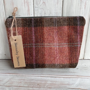Tweed Make Up Bag,Tartan Make Up Bag,Cosmetic Bag,Toiletry Bag,Zipper Pouch,PencilCase,Wash Bag, Purse,Accessory Bag,Tweed Fabric,Tartan