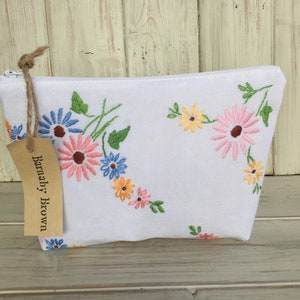 Vintage Stoff Tasche,Kosmetiktasche,Kulturtasche,Reißverschlusstäschchen,PencilCase, Geldbörse, Accessoire Tasche, Vintage Stoff, Handgemacht.