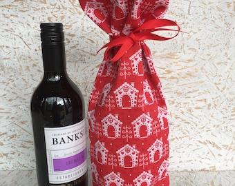 Christmas Wine Bottle Gift Bag,Fabric Wine Bag,Fabric Bottle Bag,Fabric Gift Bag,Wine Bottle Bag,Wine Bag,Christmas Gift Bag,Christmas Bag