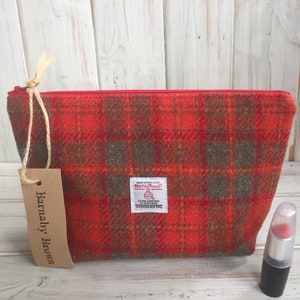 Harris Tweed Make Up Bag,Cosmetic Bag,Toiletry Bag,Zipper Pouch,Wash Bag,Harris Tweed,Harris Tweed Fabric,Handmade,Harris Tweed Gift