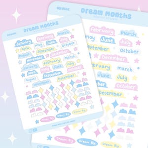 Dreams Yearly Planner Stickers: Cute Yearly Organisation Stickers, Planner Sticker, Journalling Titles