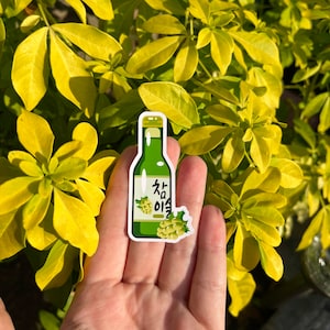 Vinyl Grape Soju Bottle Sticker Decal: Korean Drink Decoration, Korean Culture Decal, Laptop Sticker, Notebook Decal, Waterbottle Sticker