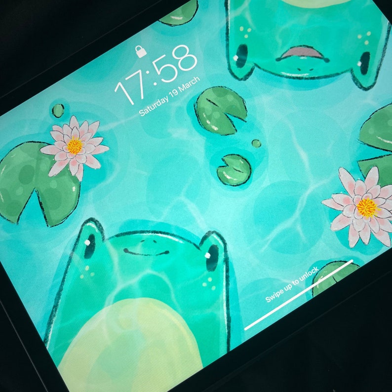 Frog Wallpaper, Frog Pond, Cute PC Desktop iPad Wallpaper, Pond ...