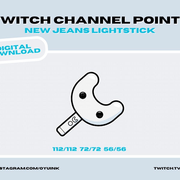 Kpop Lightstick New Jeans: channel point for twitch, emote, twitch art, discord, stream emote, channel point redeem