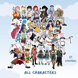 Cute Fairy Anime Sticker: ALL CHARACTERS Bundle Laptop Sticker, Vinyl Sticker