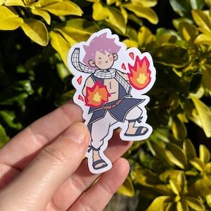 Cute Fairy Anime Sticker: Natsu Dragneel Laptop Sticker, Vinyl Sticker