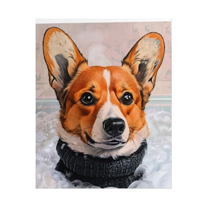 Corgi Dog Bath Art Print, Bathroom Wall Art, Dog Lover Wall Decor, Gift for Pet Owners, Adorable Corgi Wall Art, Home Decor
