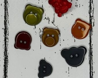 6 Bear Buttons