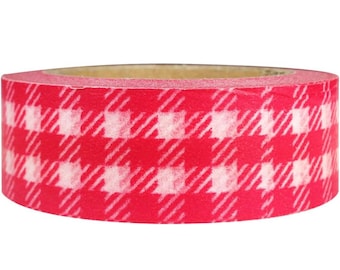 1 roll of Washi Tape - Red Plaid / Decorative Tape / Masking Tape