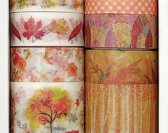 12 Rolls of Washi Tape Set / Fall, Autumn / Decorative Tapes / Masking Tape