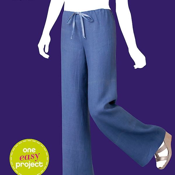 New Simplicity Sew Simple A2012 Wide Leg Pull on Pants / Drawstring Waist / Elastic Waist Pants