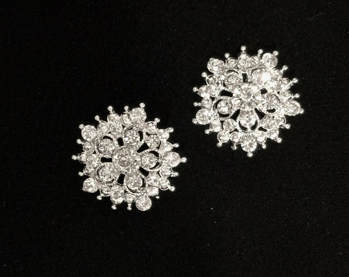 2 Sparkling Rhinestone Buttons - Etsy