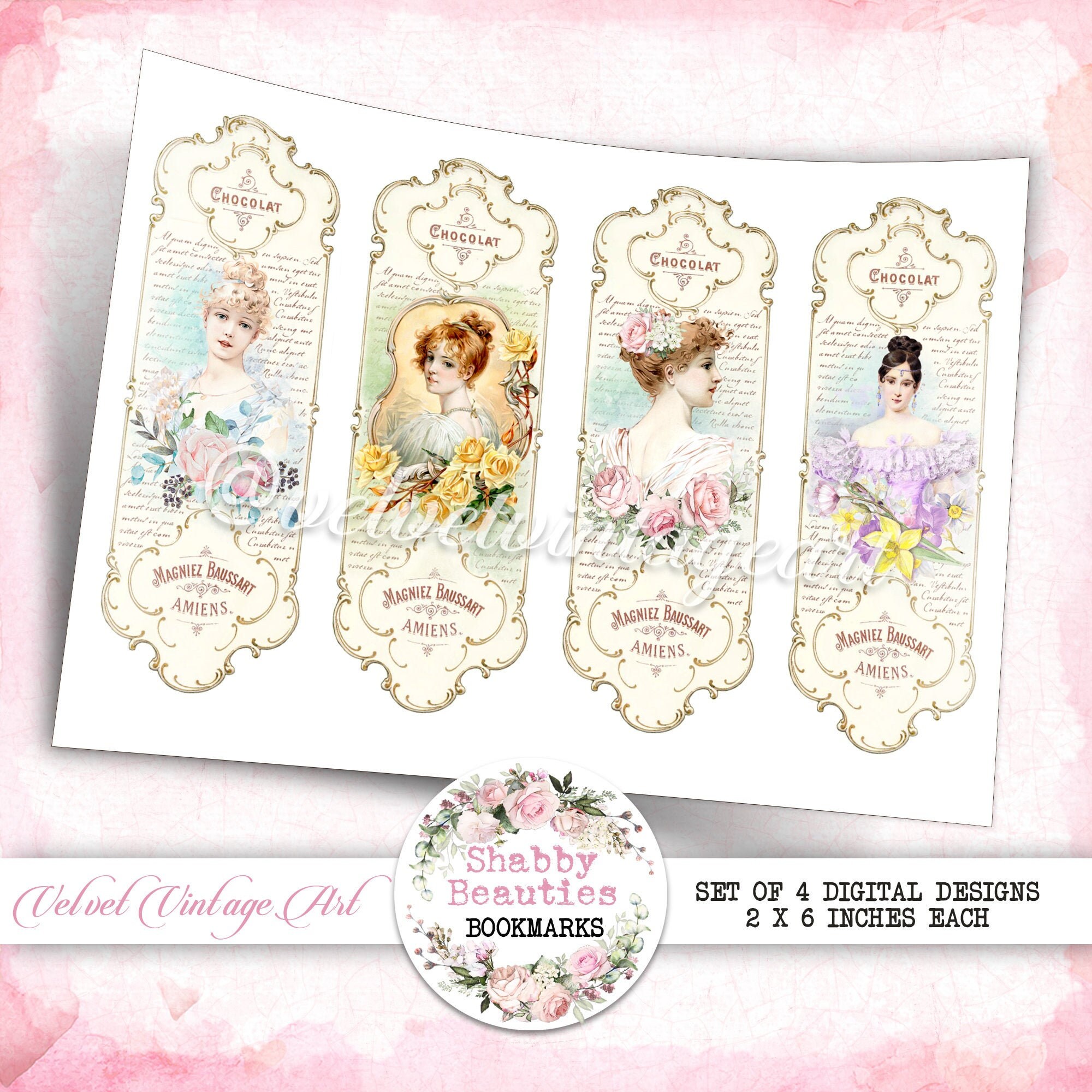 Clip Art Art & Collectibles shabby chic digital collage sheet ATC ...