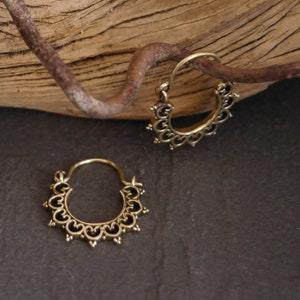 small brass hoop earrings, brass earrings image 2