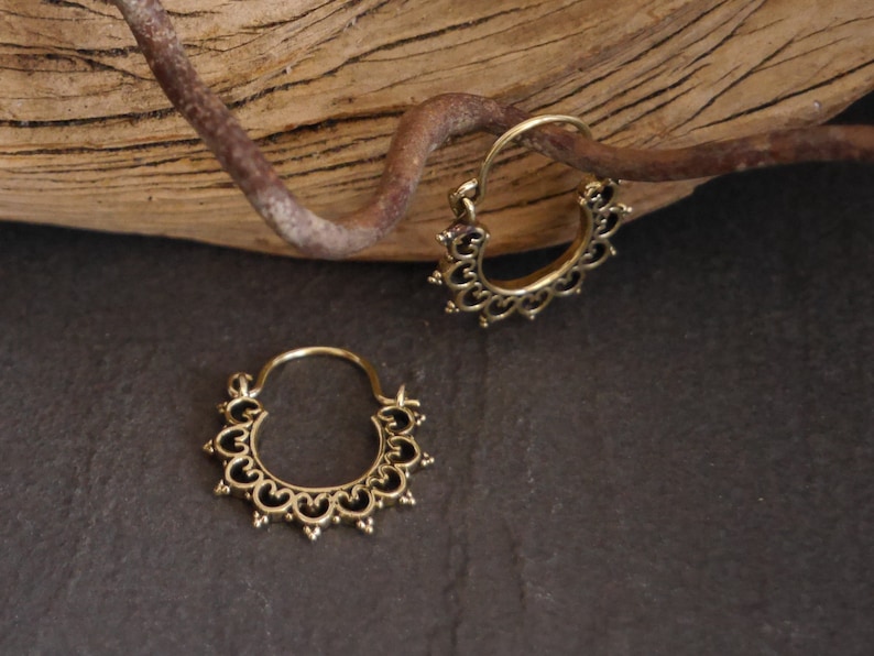 small brass hoop earrings, brass earrings image 2